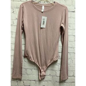 Giapenta Wynwood Womens Stretch Rose Bodysuit Crewneck Long Sleeve Small New